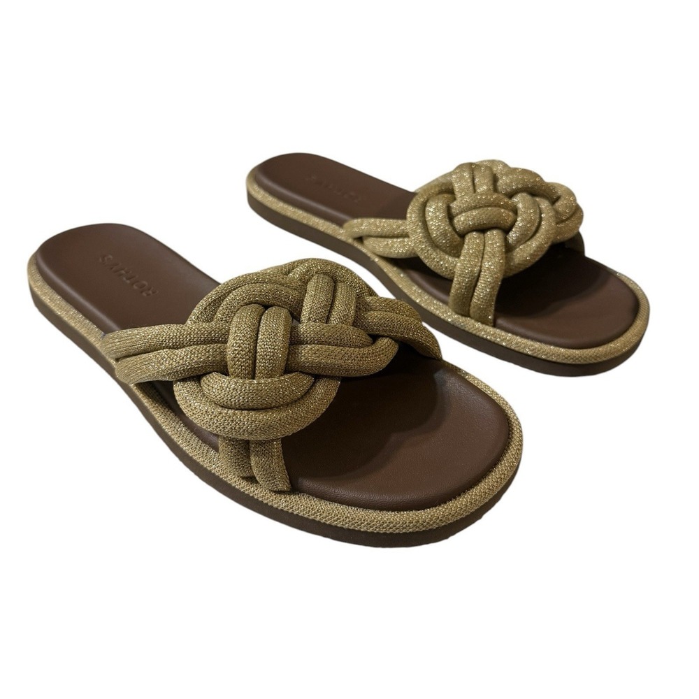 Rothys The Knot Slide The Summer Sandals Knit  Golden sun Womens 9.5